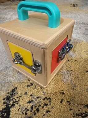 Lovevery Kids Wooden Lock Box Toy Montessori Busy Box